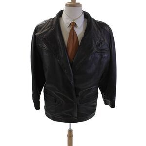 Mac Douglas Womens Leather High Neck Long Sleeve Zip Up Jacket Brown XL